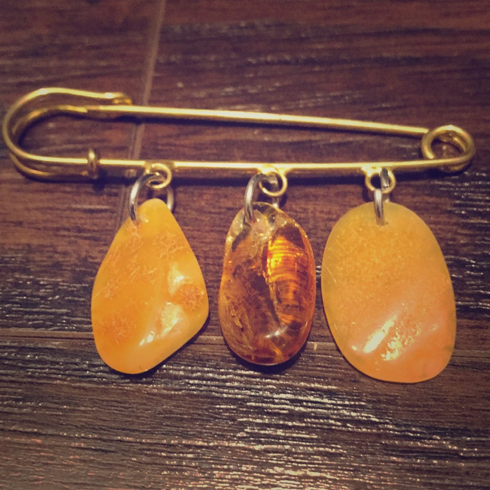 Amber brooch
